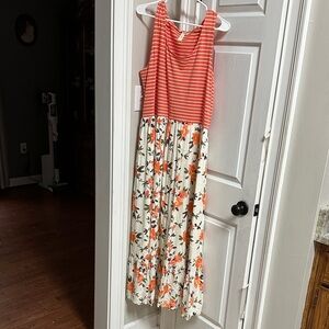 Matilda Jane Coral and White Maxi Dress